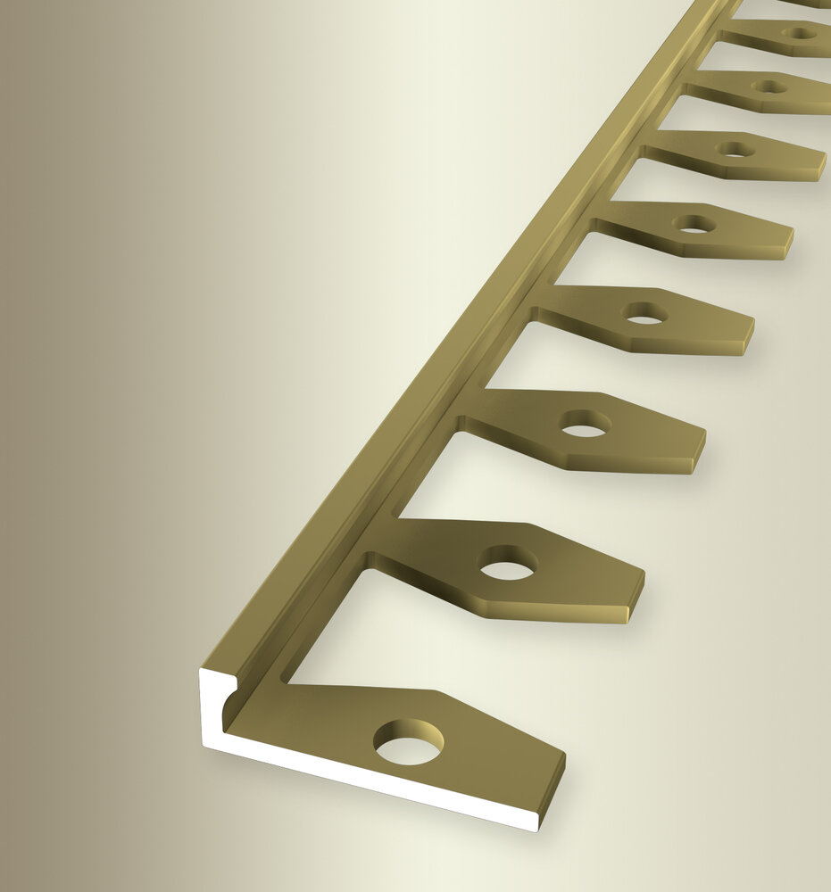 Küberit Alu Fliesenabschlußprofil einfach biegsam 2,5 mm, Typ 300, 250 cm, gold (F5)