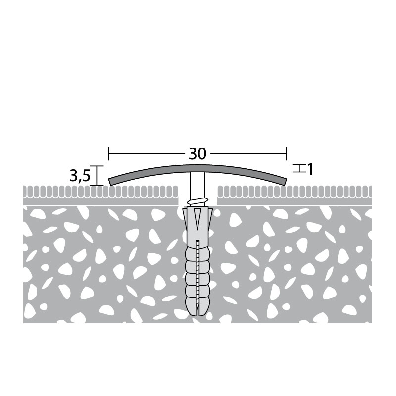 PRINZ Edelstahl Übergangsprofil Nr. 112, 30 mm, edelstahl gebürstet PRINZ Edelstahl Übergangsprofil Nr. 112, 30 mm, edelstahl gebürstet