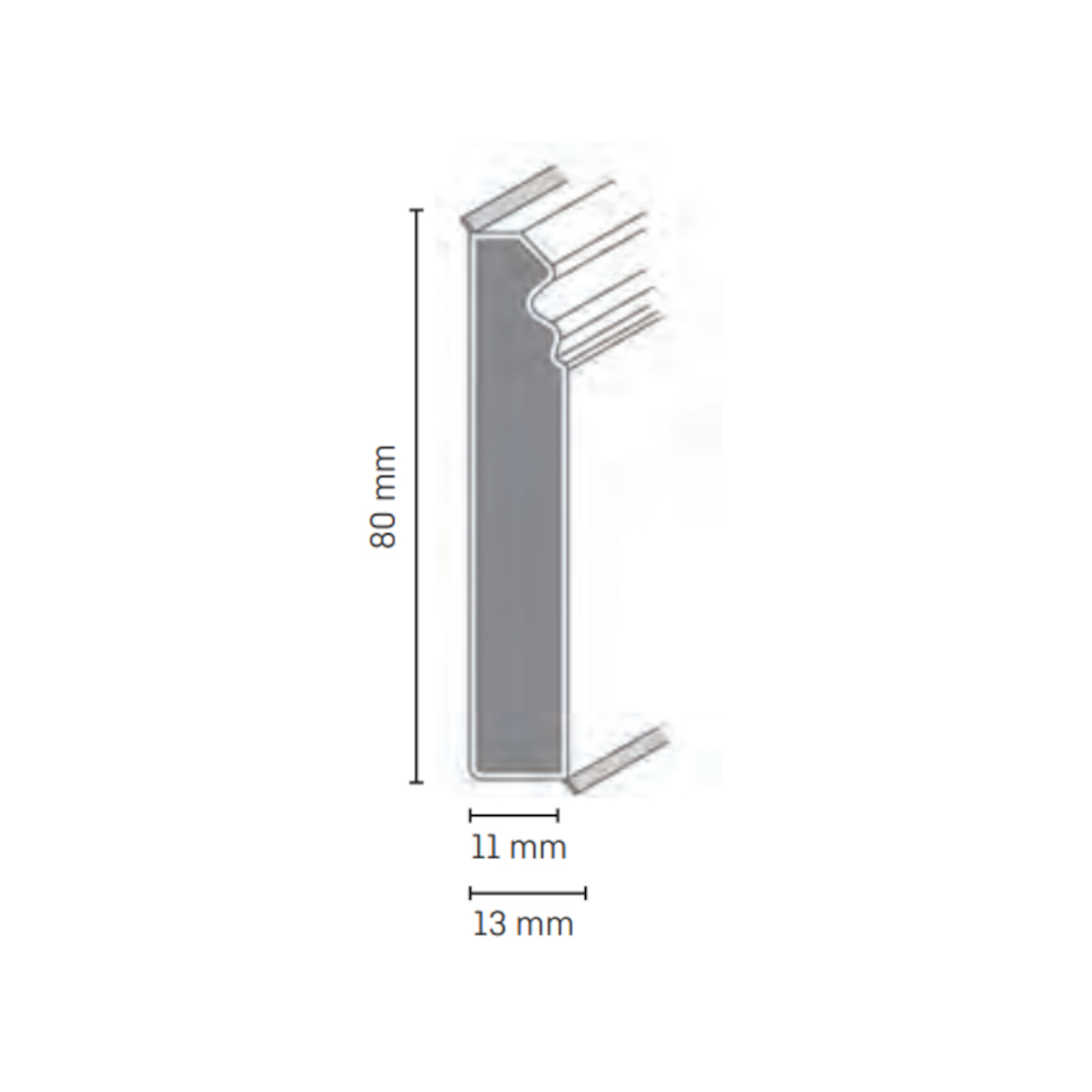 Döllken "Hamburger Stil 80" SLIM 13 x 80 mm, HDF-Kern PVC ummantelt, 250 cm