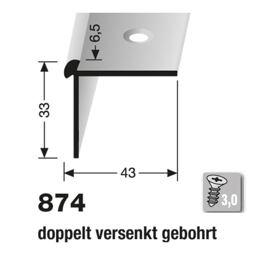 Küberit Alu Treppenkantenprofil Typ 874, 500 cm, gold (F5)