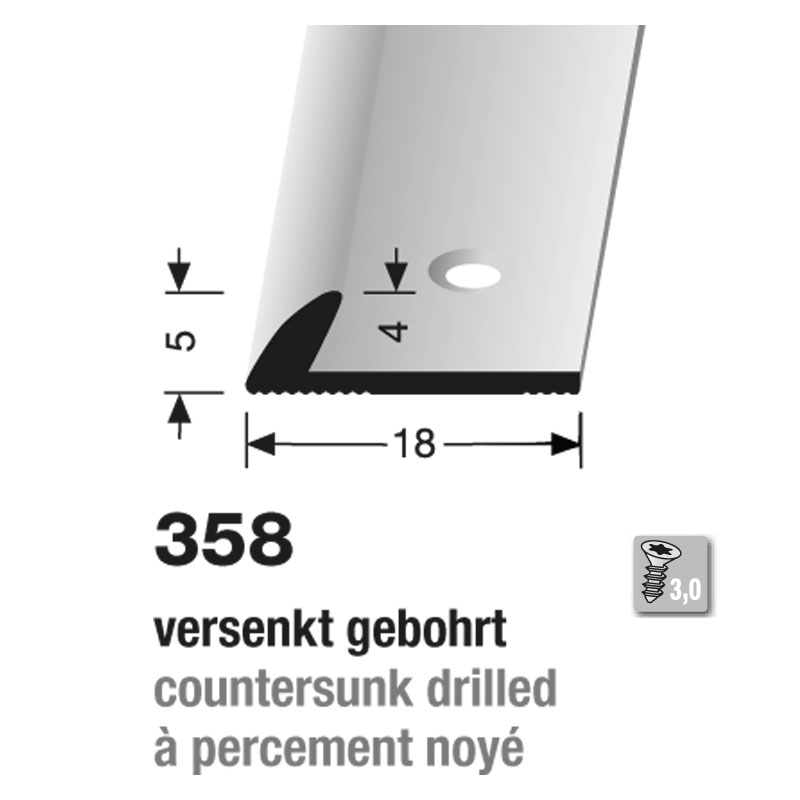Küberit Alu Abschlussprofil Typ 358, 250 cm, bronze (F6) Küberit Alu Abschlussprofil Typ 358, 250 cm, bronze (F6)