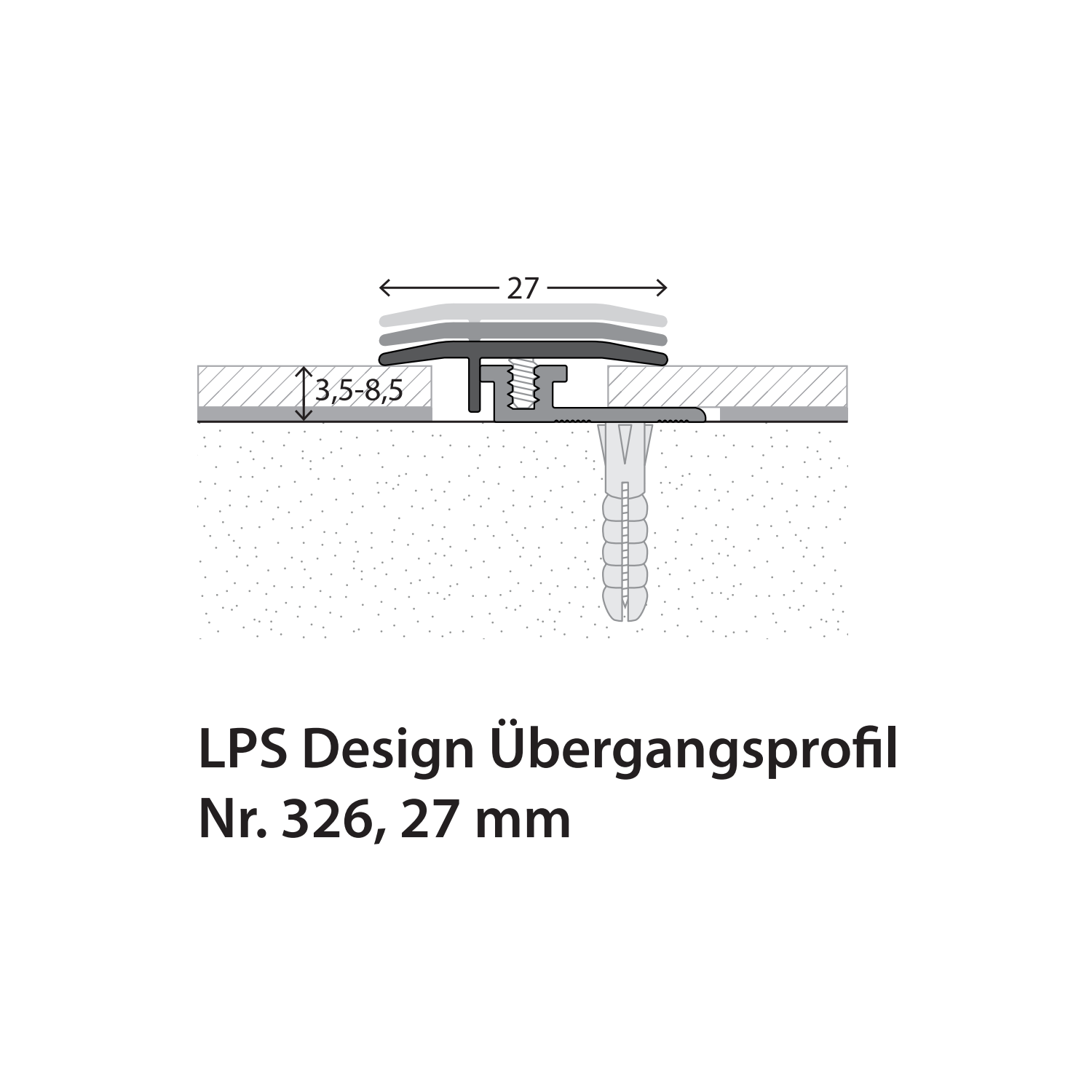PRINZ LPS-Design Übergangsprofil Nr. 326, 27 mm, in verschiedenen Farben
