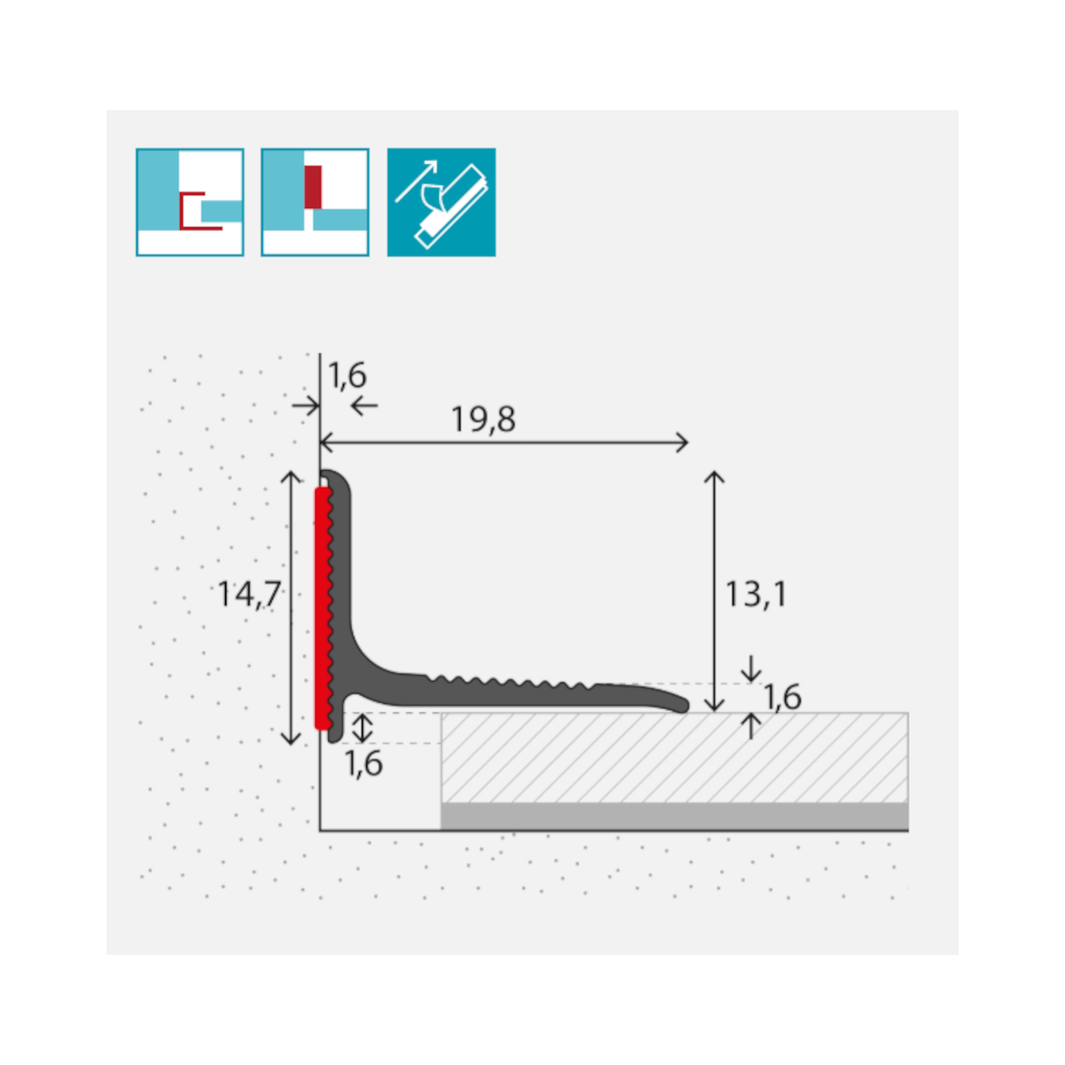 PRINZ Wandabschlußprofil Nr. 290 SK, 19,8 x 13,1 mm