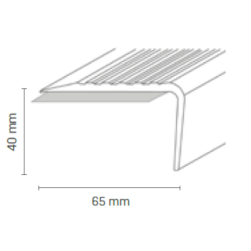 Döllken PVC Treppenkante TKNG A 65 SK 65/40 250 cm, dunkelgrau (0146) / Rille hellgrau (0138) Döllken PVC Treppenkante TKNG A 65 SK 65/40 250 cm, dunkelgrau (0146) / Rille hellgrau (0138)
