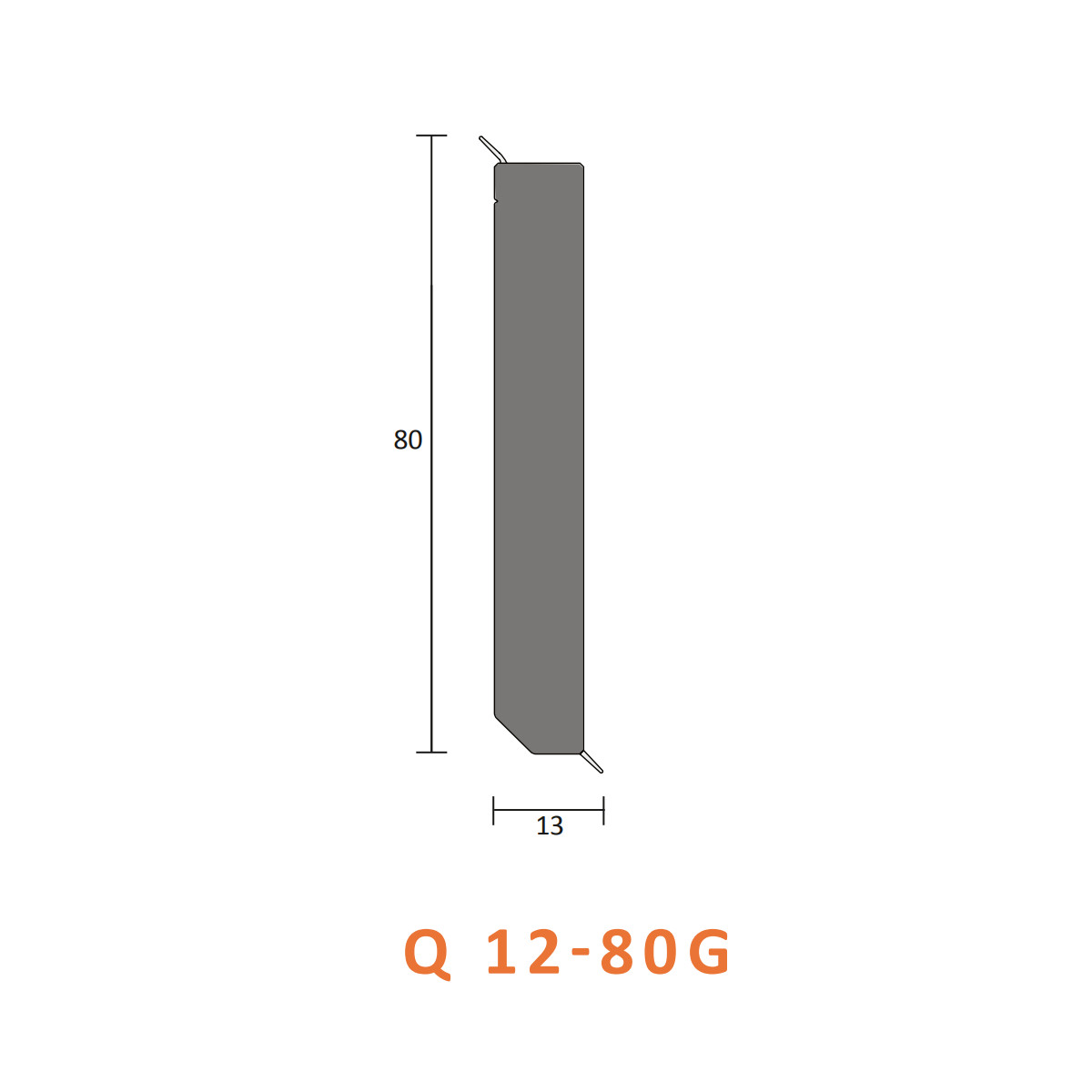 BOLTA Hartschaum-Sockelleiste Q 12-80 G, glatte Oberfläche, 80 x 13 mm, 250 cm