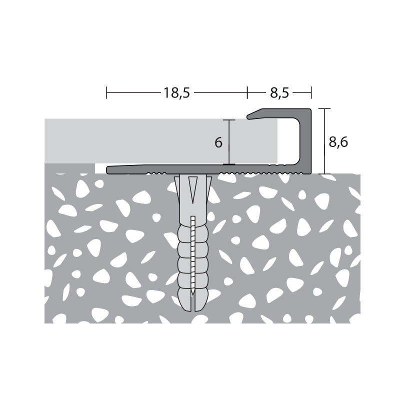 Prinz Alu Einschubprofil Nr. 144, 27 x 8 mm, 250 cm, sahara