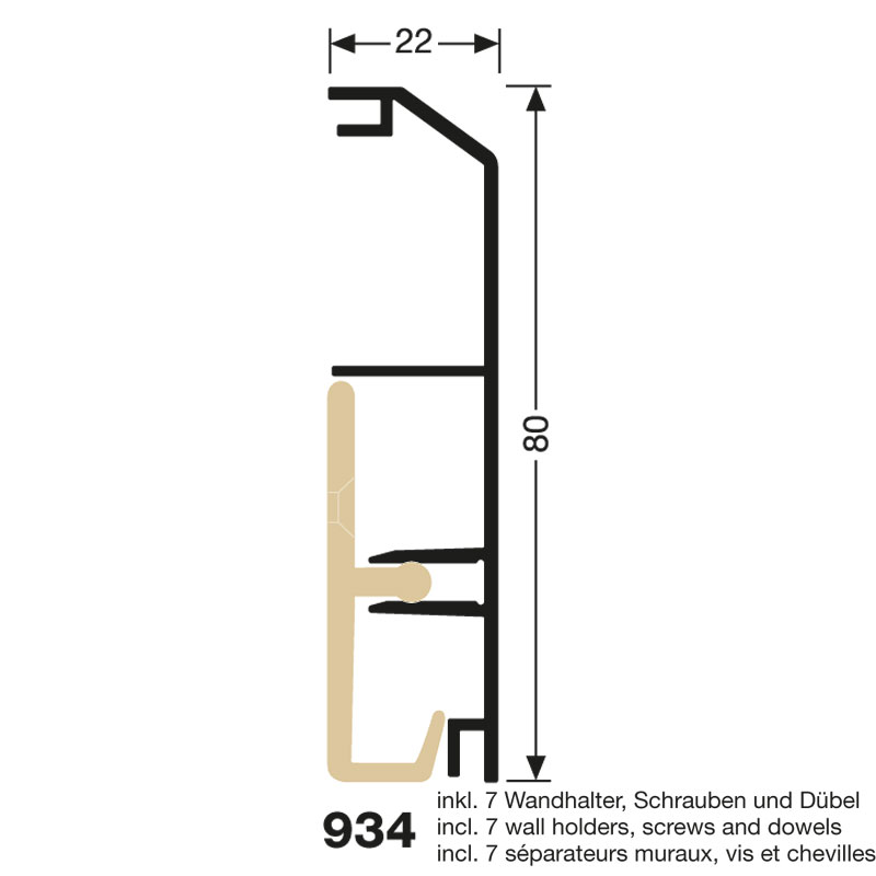 Küberit Alu Sockelleiste Typ 934
