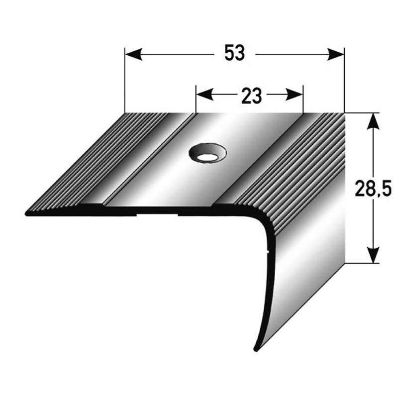 AUER Alu Treppenkantenprofil Typ 86, 28,5 x 53 mm in verschiedene Farben