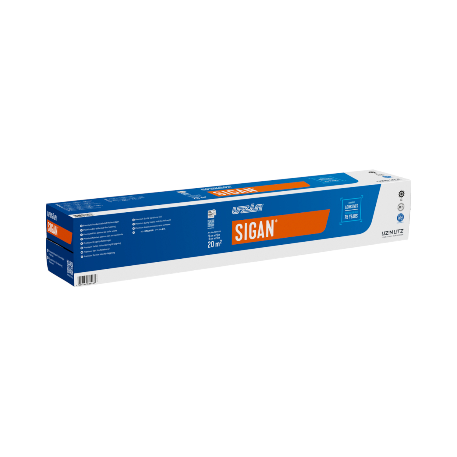 UZIN Sigan® mit Randtape - Inhalt reicht für 20 m² - 18,75 m² Fläche (75 cm x 25 m) 1,25 m² Randtape (5 cm x 25 m)