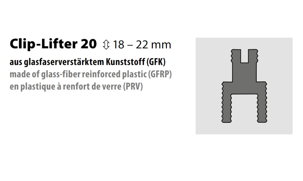 Küberit Clip-Lifter 20 - zur Erhöhung von 18 - 22 mm