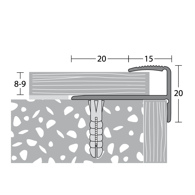 PRINZ Treppenabschlussprofil Nr. 272, 250 cm, edelstahloptik matt PRINZ Treppenabschlussprofil Nr. 272, 250 cm, edelstahloptik matt