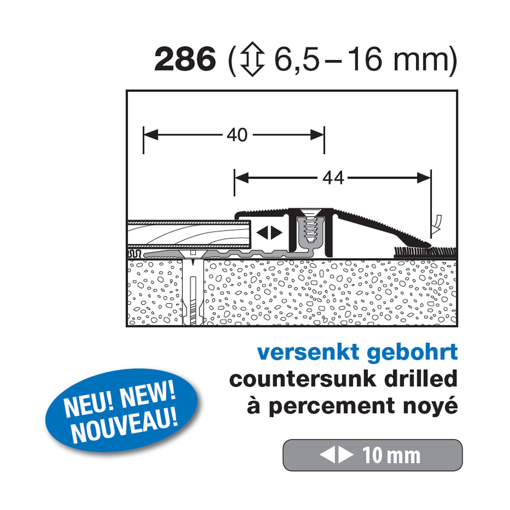 Küberit Anpassungsprofil Typ 286, 270 cm, edelstahloptik (F2) Küberit Anpassungsprofil Typ 286, 270 cm, edelstahloptik (F2)