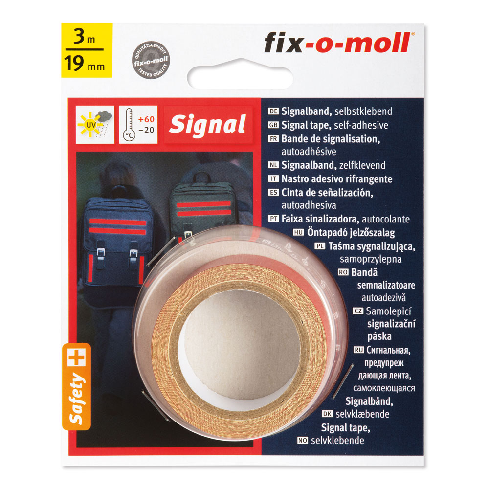 fix-o-moll Signalband 3 m x 19 mm, SK, rot