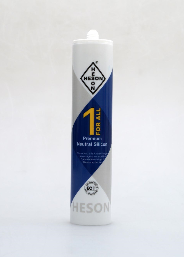 Heson 1 For All Fugenmasse 310 ml Neutral Silikon, natursteinverträglich, Transparent (22)