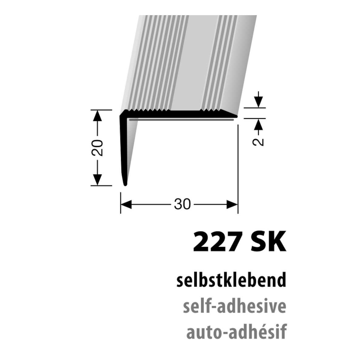 Küberit Winkelprofil Typ 227 SK, 250 cm, silber (F4) Küberit Winkelprofil Typ 227 SK, 250 cm, silber (F4)