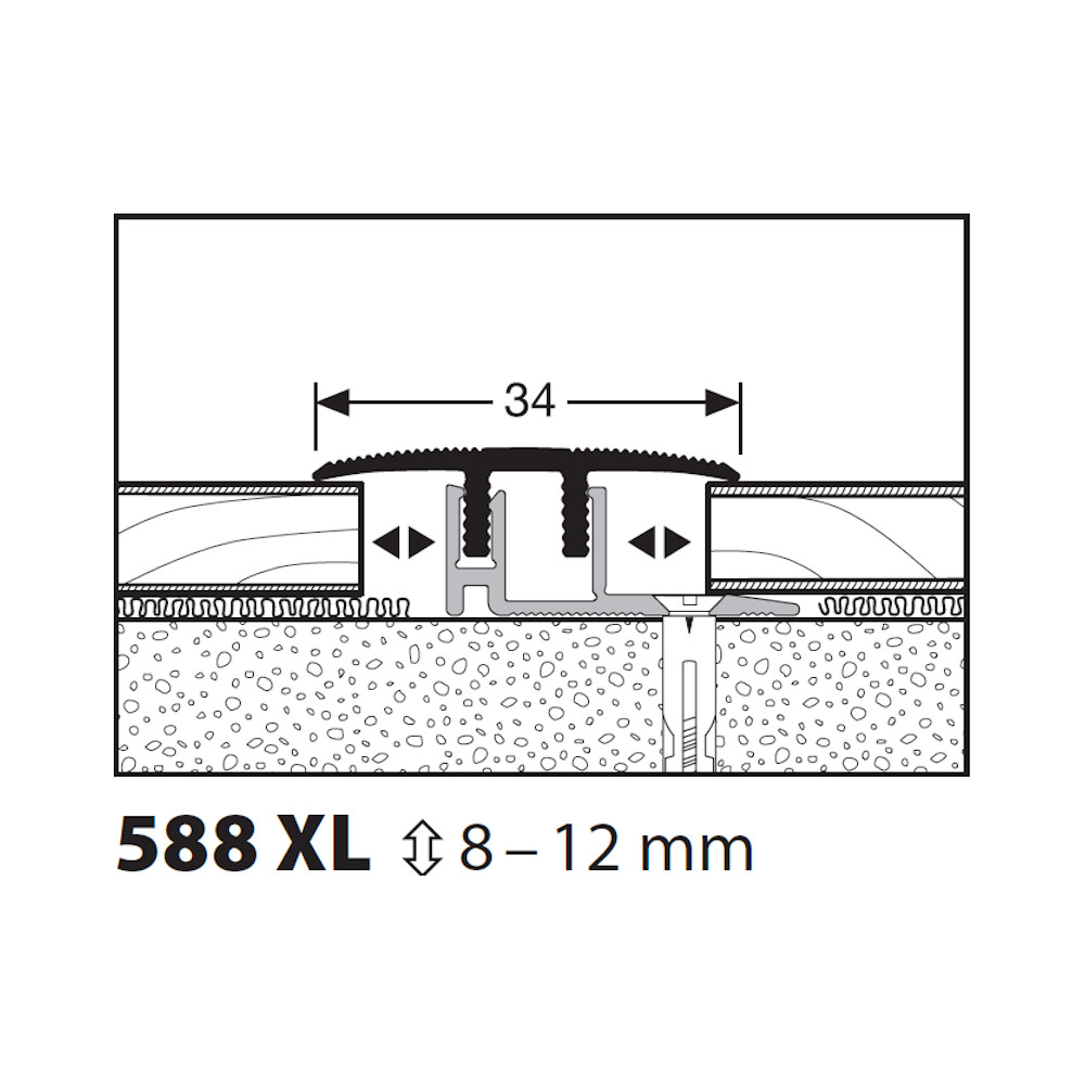 Küberit Übergangsprofil Euro-Clip Typ 588 XL, 100 cm, sand (F9)