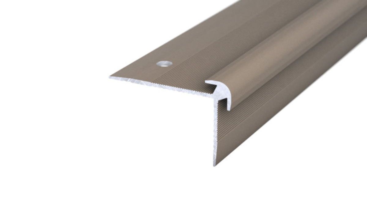 PRINZ Treppenkantenprofil mit Einschub Nr. 289, 41 x 27 mm, 250 cm, edelstahloptik matt PRINZ Treppenkantenprofil mit Einschub Nr. 289, 41 x 27 mm, 250 cm, edelstahloptik matt