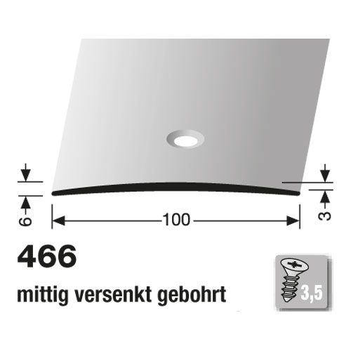 Küberit Übergangsprofil Alu 100 mm, Typ 466