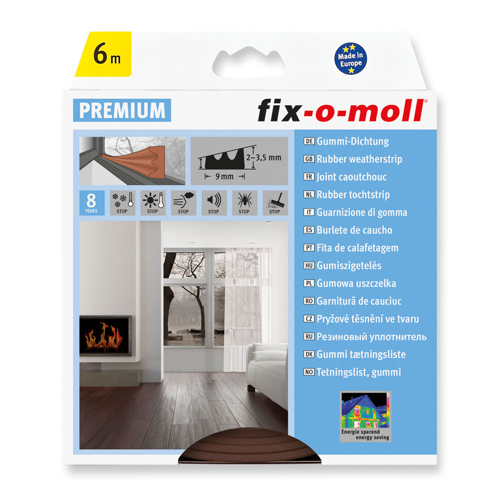 fix-o-moll E-Profildichtung braun, 6 m, 4 x 9 mm