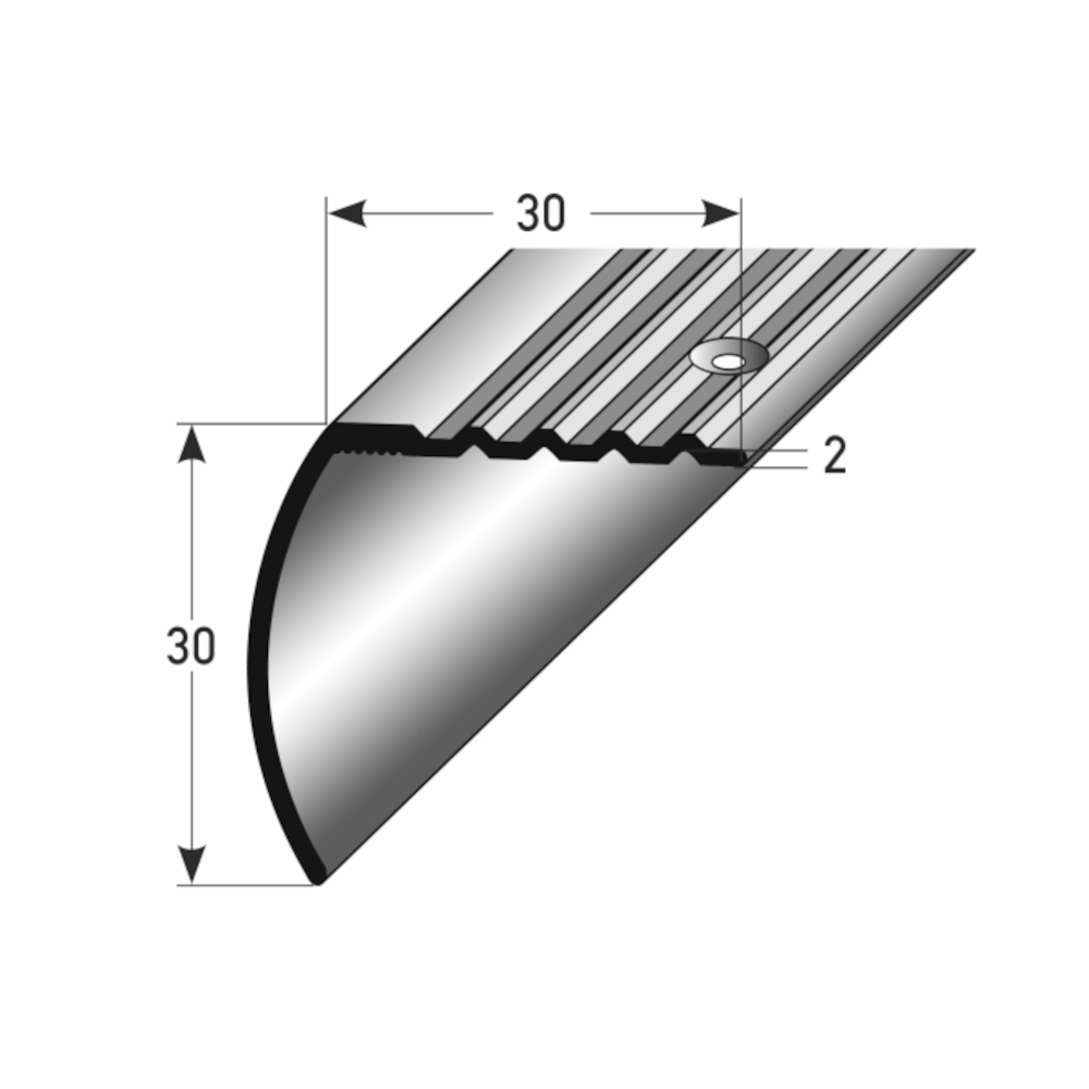 AUER Alu Treppenkantenprofil Typ 372, 30 x 30 x 2 mm R, 270 cm, bronze dunkel